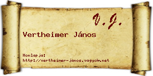Vertheimer János névjegykártya